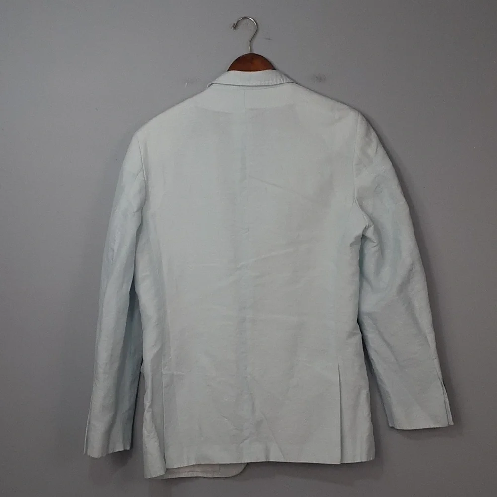 INC International Concepts Light Blue Linen Blazer Jacket